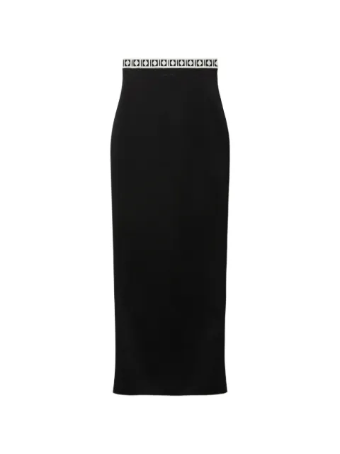 Versace viscose-blend jacquard long skirt Black 10253551A18357