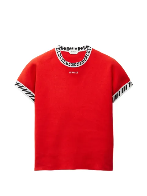 Versace cotton knit T-Shirt Red 10257701A18356