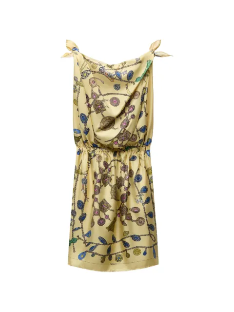 Versace printed silk twill midi dress Yellow 10258711A18673