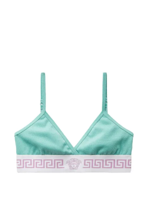 Versace ribbed cotton-jersey bralette Blue 10239131A17880