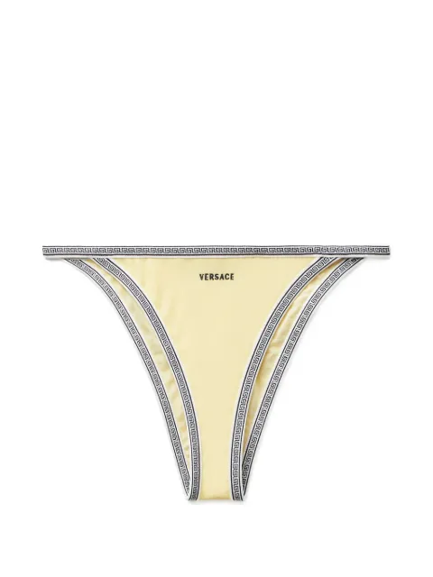 Versace logo-embroidered bikini bottoms Yellow 10255671A18709