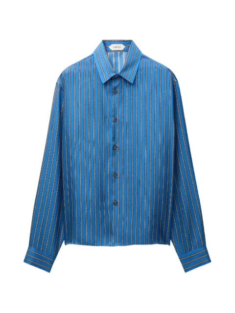 Versace printed silk-twill regular shirt Blue 10245201A18676