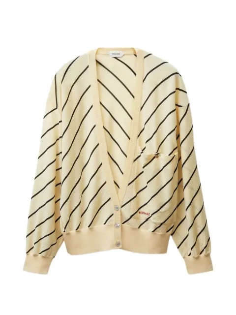 Versace diagonal-stripe cardigan Yellow 10253441A18351