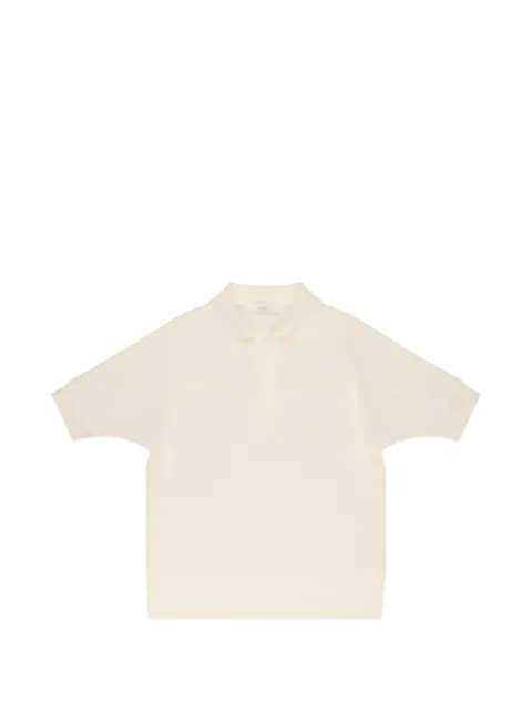 slowear V-neck crêpe polo top Neutrals 850202ZA458