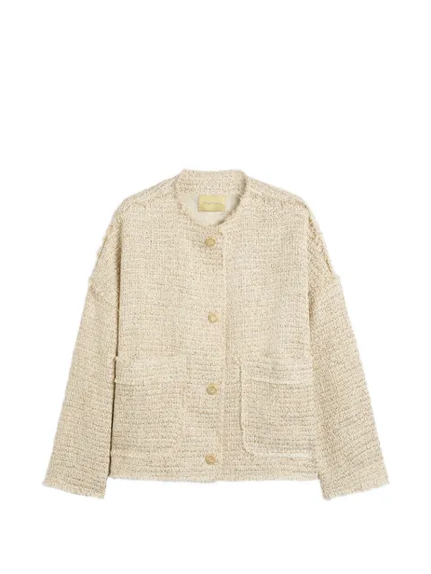 MOMONÌ Eldorado frayed raw-cut jacket Neutrals 265MMOJA032265MO35