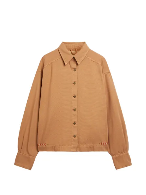 MOMONÌ Atohi embroidered overshirt Neutrals 265MMOSH020265MO15