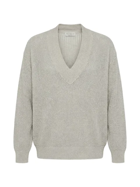 Brunello Cucinelli V-neck sweater Green MST258302CY948