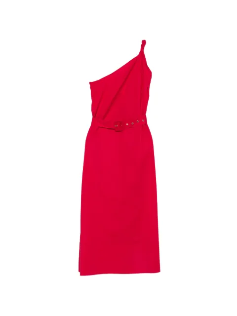 TWINSET belted one-shoulder midi dress Red 261TT2023