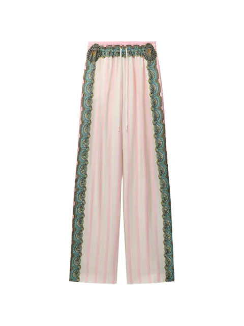 Versace printed silk twill pajama-style pants Neutrals 10255751A18955