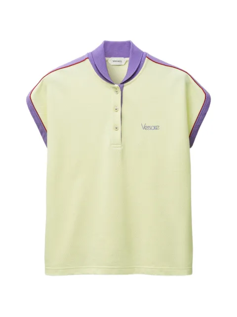 Versace embroidered-logo cotton piqué polo Yellow 10251051A18432