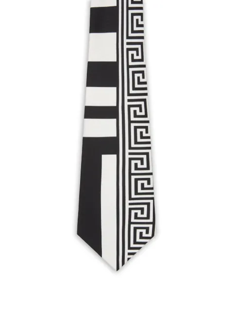 Versace printed silk twill tie Black 10246271A18823