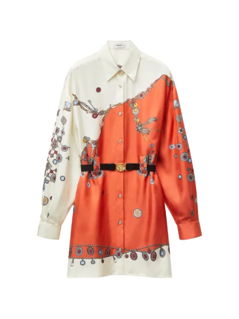 Versace printed silk twill mini dress Orange 10254951A18636
