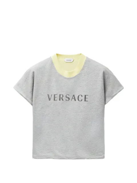 Versace logo-print layered-effect T-shirt Grey 10260021A18732