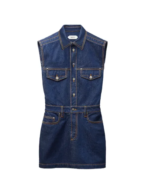 Versace embroidered denim mini dress Blue 10260051A18730