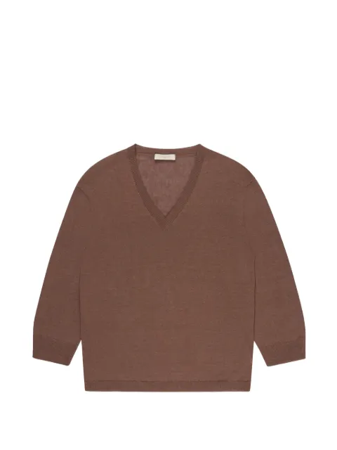 slowear V-neck regular-fit T-shirt Brown 855069ZA492