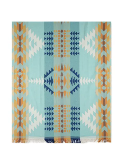 Pendleton geometric-print fringed travel towel Blue XB30455366RA
