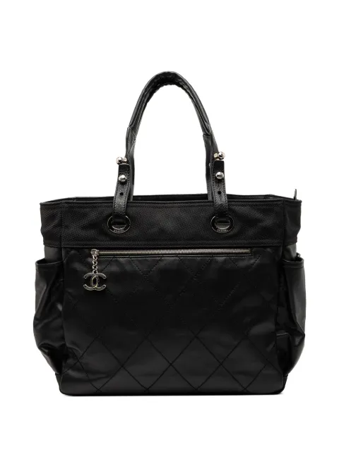 CHANEL Pre-Owned 2008-2009 Large Quilted Coated Canvas Paris Biarritz tote bag Black NRF5ZP6REBQPFZ5Q