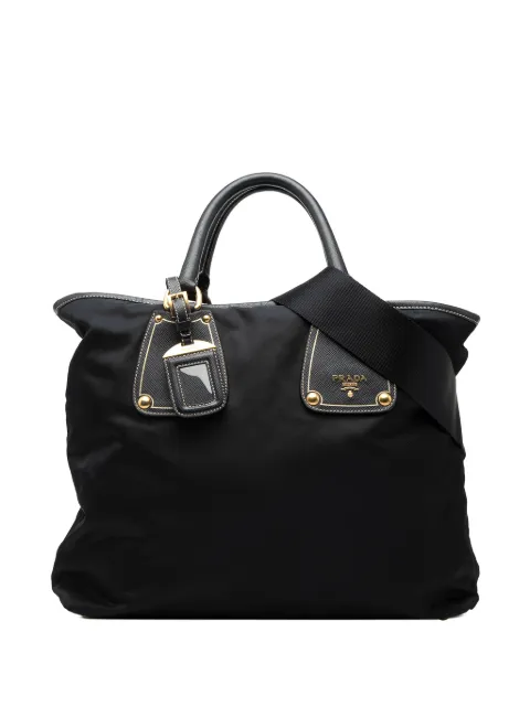 Prada Pre-Owned 2000-2013 Saffiano Trimmed Tessuto satchel Black DUOL9GSSYXIR044O