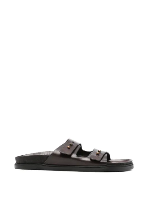 brador studded strap leather sandals Brown 68891