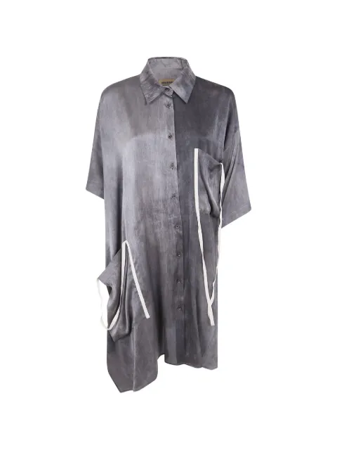 Uma Wang asymmetric tape-detail shirt Grey UW1012