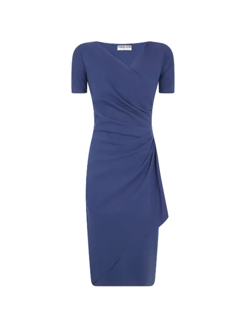 CHIARA BONI La Petite Robe ruched wrap-design midi dress Blue ABCCHARISSEMCBS