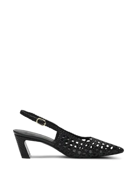 Stuart Weitzman Stassi woven slingback pumps Black SN778FIKBLK