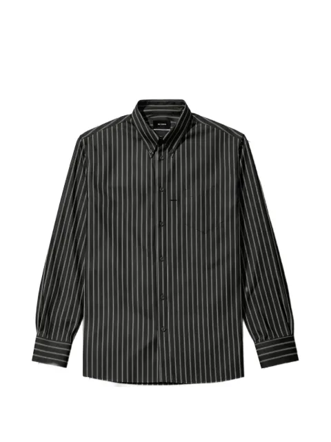 Willy Chavarria Veterano striped pocket shirt Black WCSHT0057