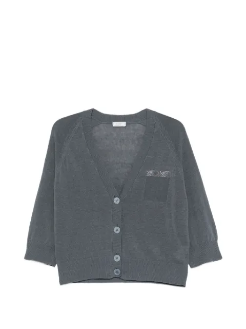 Peserico bead-embellished raglan-sleeve cardigan Grey S99182F129056V