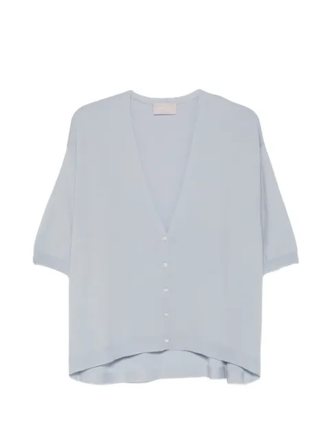 Hemisphere button V-neck cardigan Blue 261461717