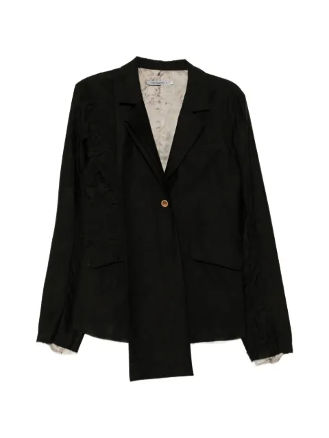 CHIAHUNG SU reversible lapel-scarf blazer Black SS26MJ53FLRO