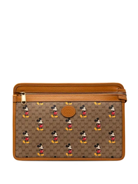 Gucci Pre-Owned 2016-2025 Disney Micro GG Supreme Mickey Mouse clutch bag Brown 4X33TOLBR3WC2ZKW