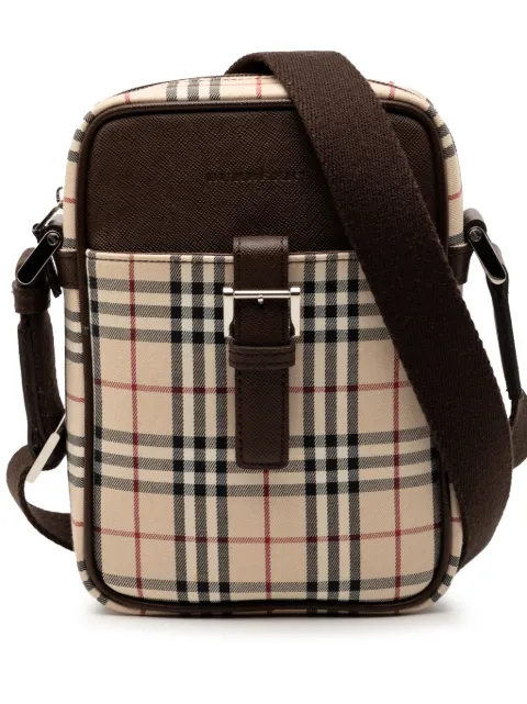 Burberry Pre-Owned 2000-2017 House Check Canvas crossbody bag Brown 0E9ZYH85EB4625PX