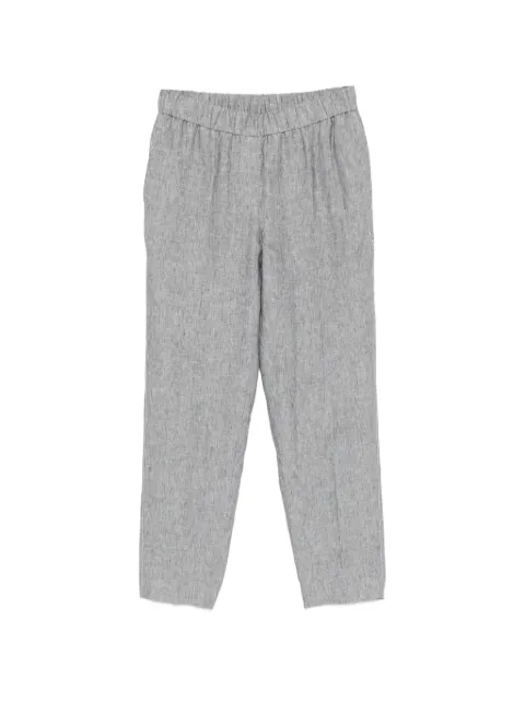 Peserico elasticated-waistband tapered trousers Grey P0407202629