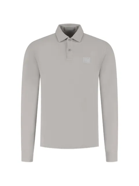 Stone Island Ghost logo-patch long-sleeve polo shirt Neutrals L1S152200004S0F11