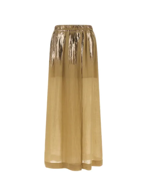 Nude laminated varnish elastic mid skirt Yellow 1103E26425513