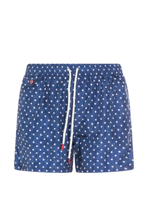 Kiton polka-dot swim shorts Blue UCOM010K0743H86