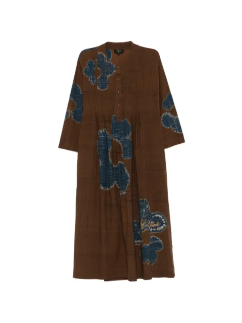 YAVI Tita pleated midi dress Brown J53TITA