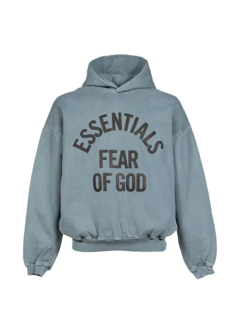 FEAR OF GOD ESSENTIALS Campus 90s logo-print hoodie Green 192SP266703F