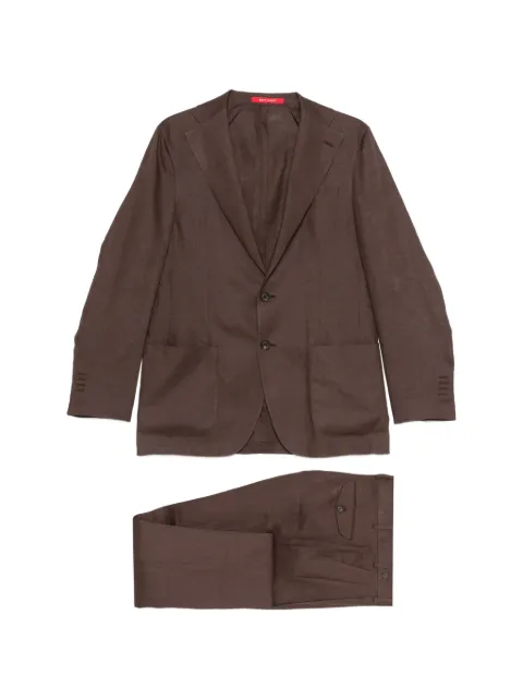 Bagnoli Sartoria Napoli single-breasted suit Brown IBLAD7TIMPU014
