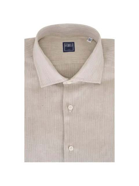 Fedeli button stripe shirt Neutrals TU000551US1