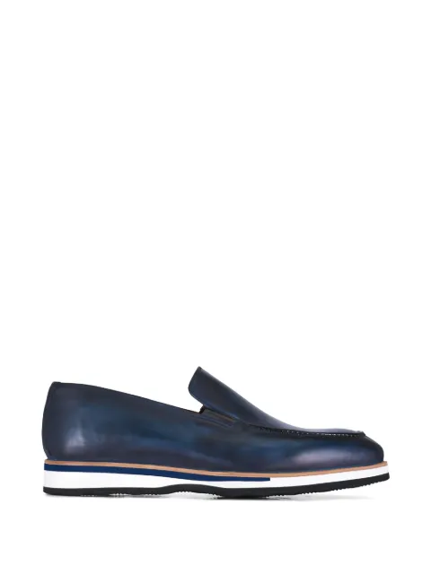 Bontoni calfskin casual loafers Blue PASSEGGIODENIM