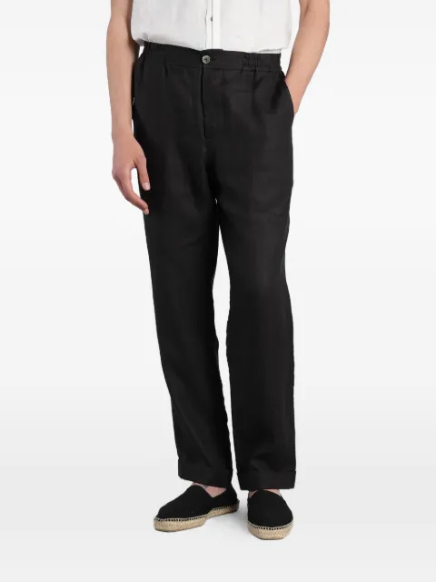 ALPHA STUDIO elasticated-waistband straight-leg trousers Black AU5372Q