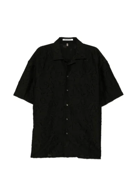CHIAHUNG SU floral-print hand-woven shirt Black SS26MS31FLD