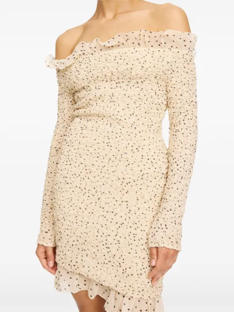 By Malene Birger Corinette ruffled polka-dot dress Neutrals 103837