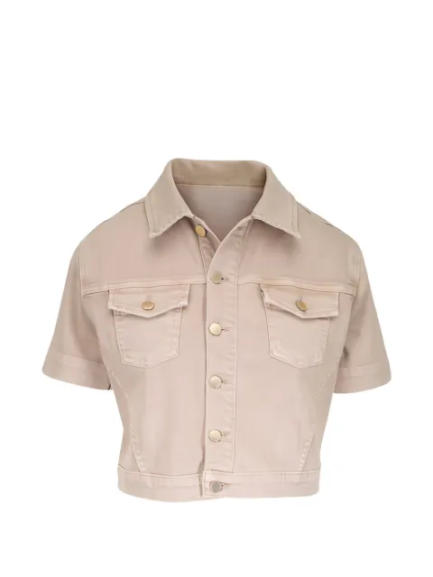 L'Agence Kristie cropped overshirt Neutrals 10076KBOBISCUIT