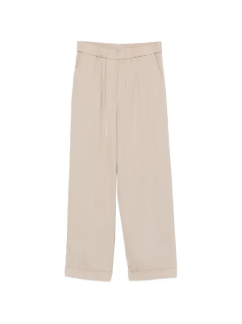 Peserico elasticated-waistband turned-up-cuff trousers Neutrals P0403601930