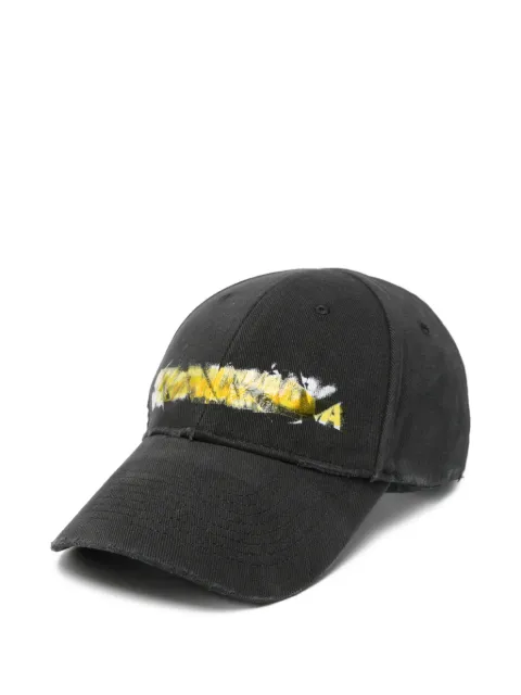 Balenciaga Messy Spray cotton cap Black 869517410B2
