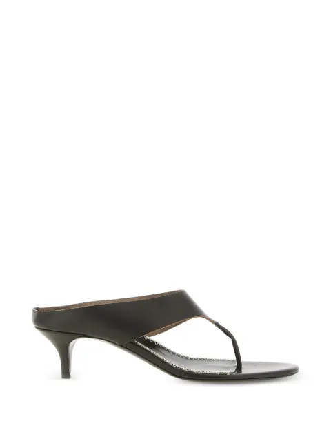 Magda Butrym curved stitching leather sandals Brown 540526BROWN