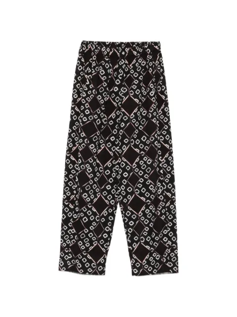 YAVI Triya geometric-pattern trousers Black J17TRIYA
