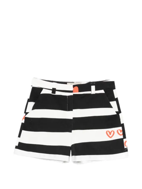 alessandro enriquez striped heart-detail shorts Black P25TW